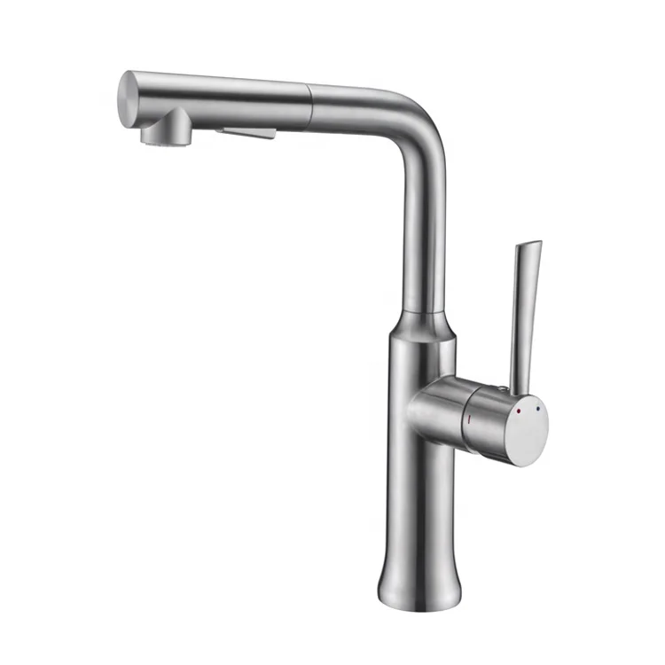 

Modern Cheaper Price Stainless Steel Brushed Mounted Pull Down Kitchen Faucet
