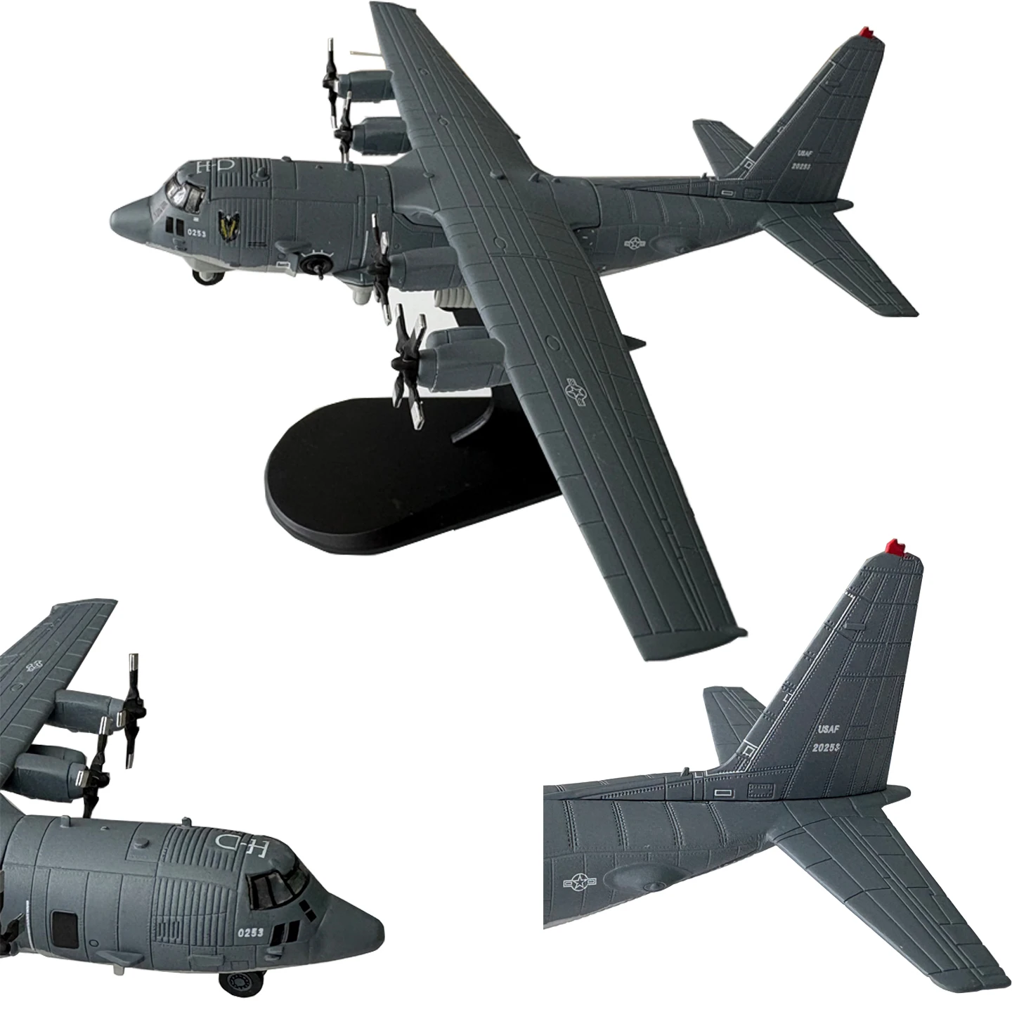 1/200 Scale AC130 Air Gunship Heavy Ground Attack Aircraft Diecast Metal Airplane Plane Model Gift Collection Ornament Gift
