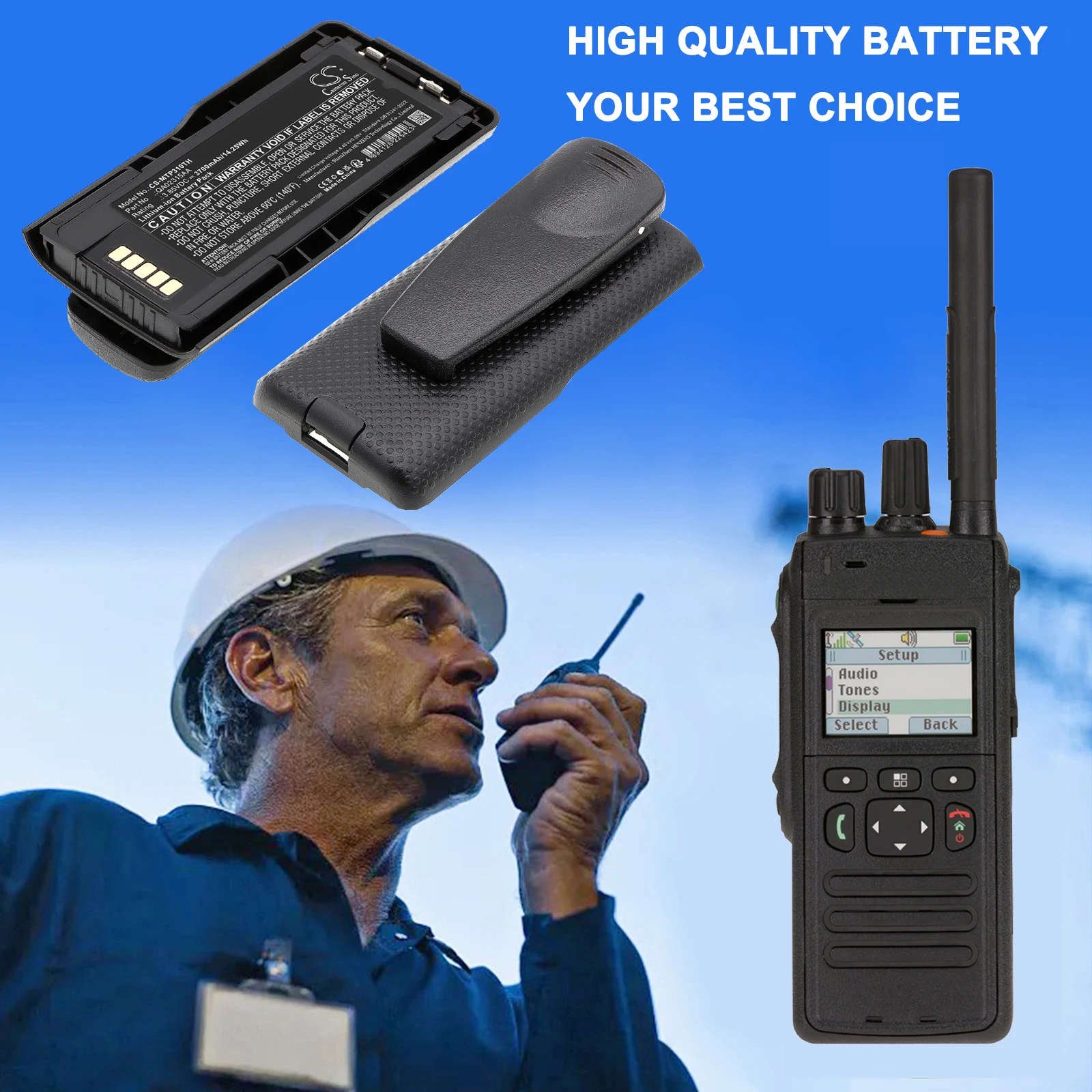 CS Replacement Battery for Motorola MTP600,MTP3000,MTP3100,MTP3150,MTP3200,MTP3250,MTP3500,MTP PN:PMNN4522A 3700mAh / 14.25Wh
