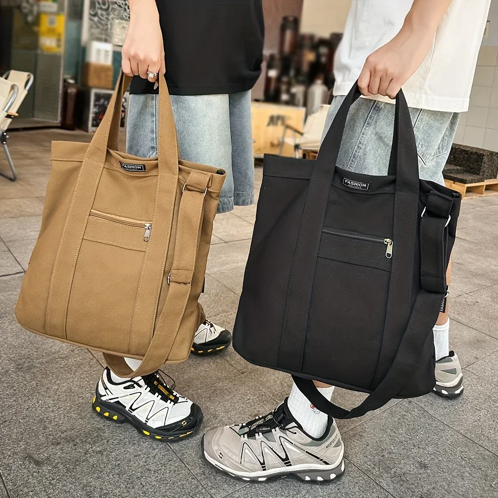 Korean Retro Canvas Shoulder Bag 2026 Unisex Crossbody Purse for School Casual Handheld Tote in Heavy Duty canvas bags 가방 Bolsa