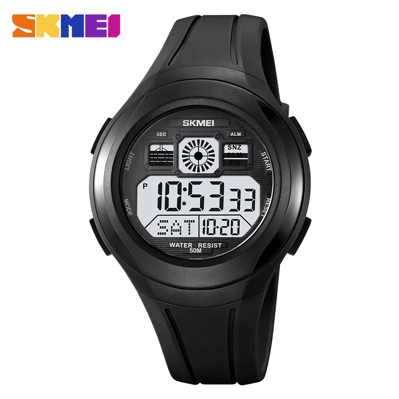 

SKMEI Casual Back light Display Countdown Digital Sport Watches Mens 5bar Waterproof Stopwatch Date Alarm Electronic Wristwatch