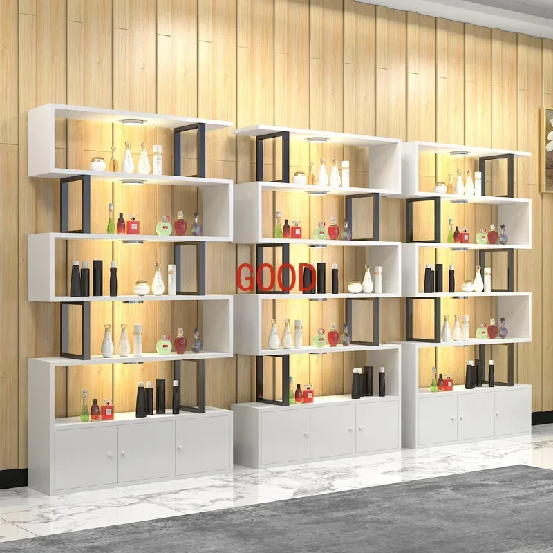 

Custom, Beauty Cosmetics Shop Interior Design Skincare Store Wall Shelf Beauty Display Cabinet Rack Makeup Product Display