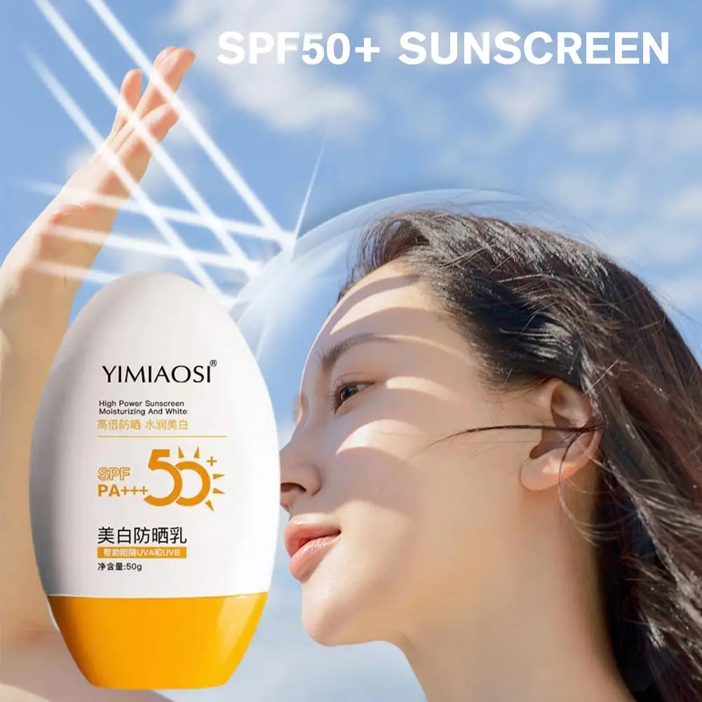 Protector solar para el rostro, crema blanqueadora UV para exteriores, Control de aceite refrescante, aislamiento de protección solar, 50g, SPF50, U8G7