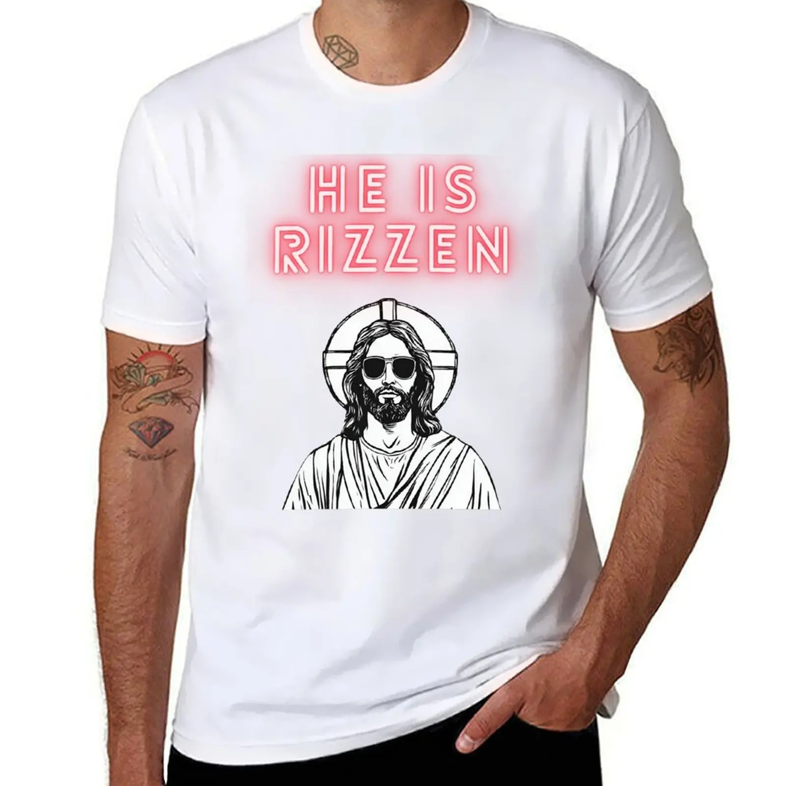 

He is Rizzen, Comedy Jesus T-Shirt Casual Graphic Print Tee