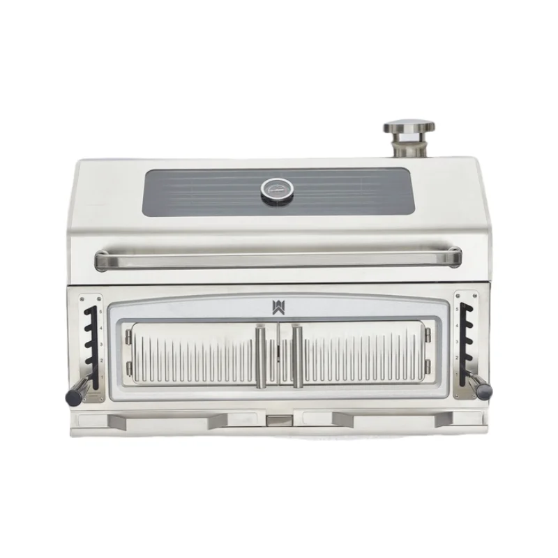 304 Stainless Steel Built-in Charcoal Grill with 4-Side Ventilation System Detachable Collector for Outdoor Kitchen