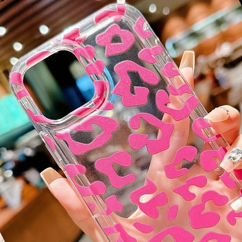 Roos Luipaard Patroon Zacht Helder Hoesje Voor Samsung Galaxy S24 S23 Ultra S22 Plus S21 Fe A14 A34 A54 A13 A33 A53 5G A15 A55 Cover