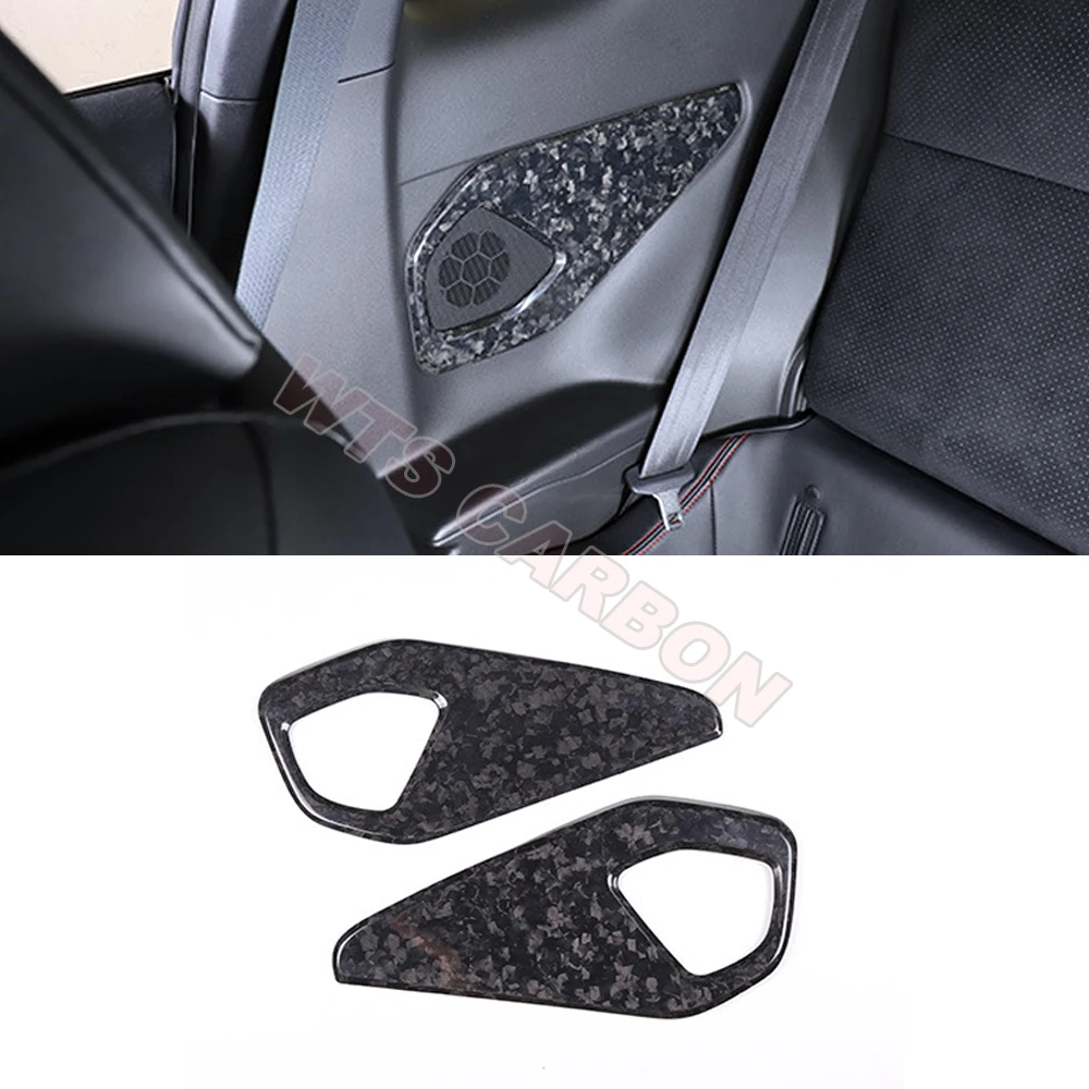 Forged Carbon Fiber Interior Rear Door Speaker Cover Panel For Subaru BRZ For Toyota GR86 2022-2024