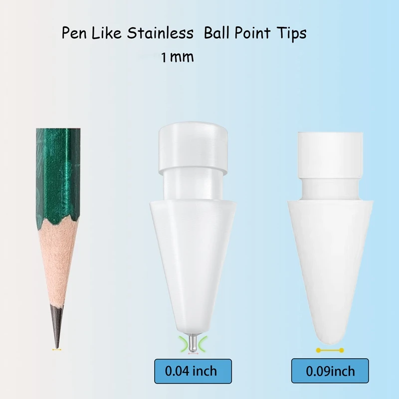 Bộ 2 Hộp Bút Chì Đầu Cho Bút Apple 1St Gen Và 2Nd Gen/ Ipad Pro Bút Chì, 1Mm Không Mặc Đi Mỹ Điểm Điều Khiển Chính Xác Ngòi