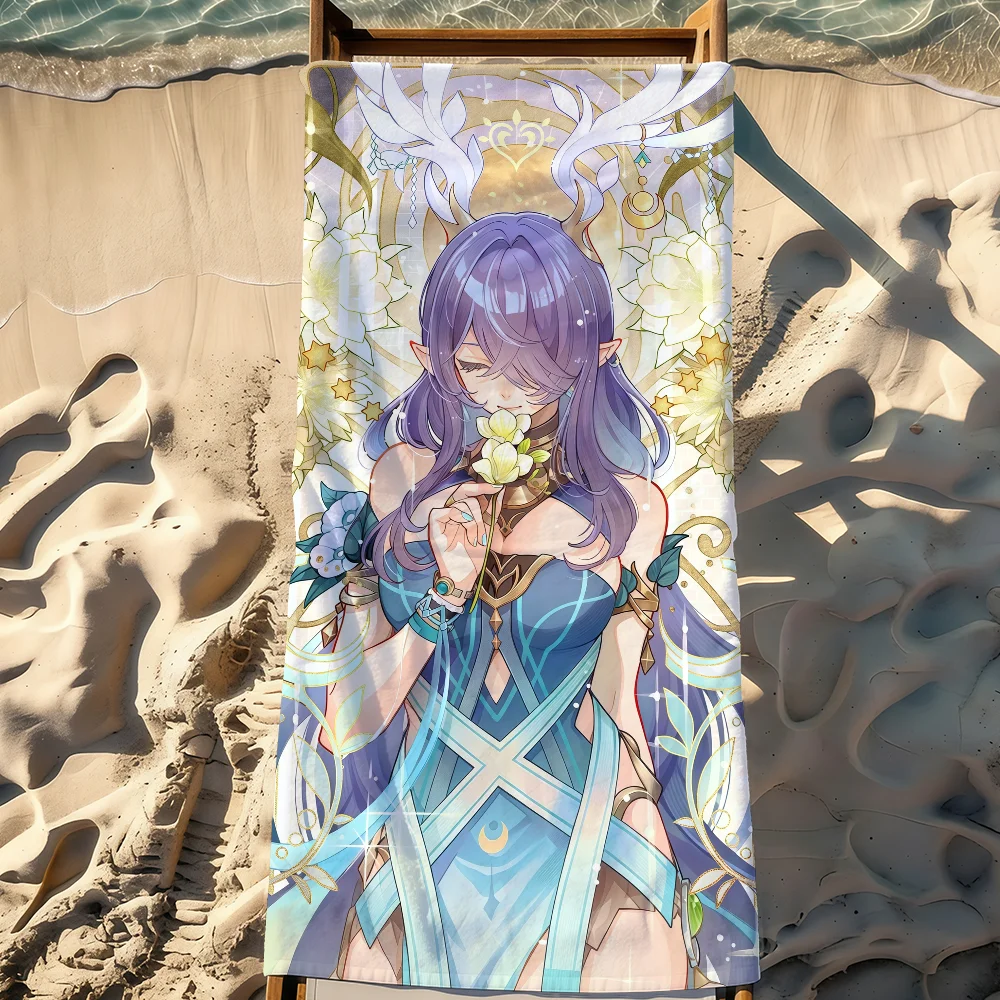 Game Genshin Impact Lauma Towel Sports Quick Dry Travel Camping Gear Sandproof Soft Light Large Beach Towel