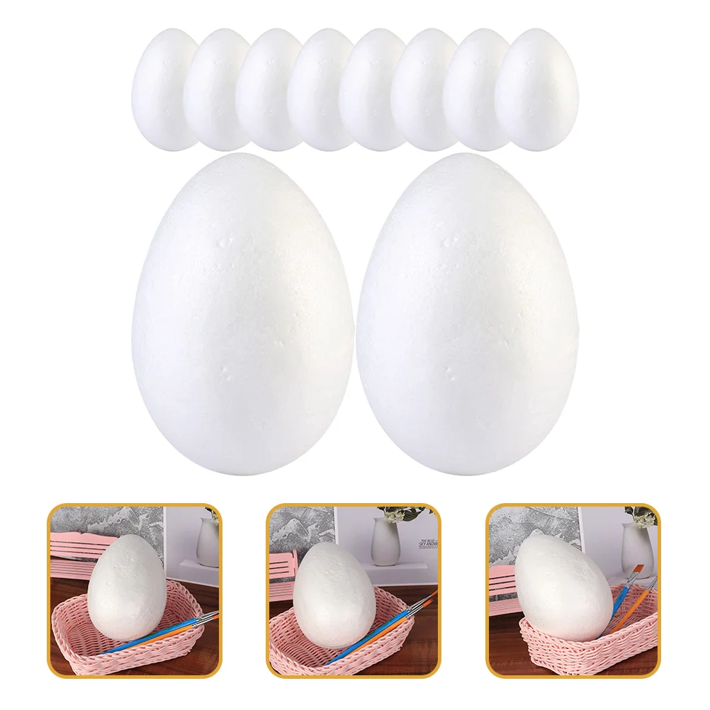 

10 Pcs Solid Foam Egg Easter Design Foams Eggs Decors Crack Decorating Festival Ornament Crafts DIY