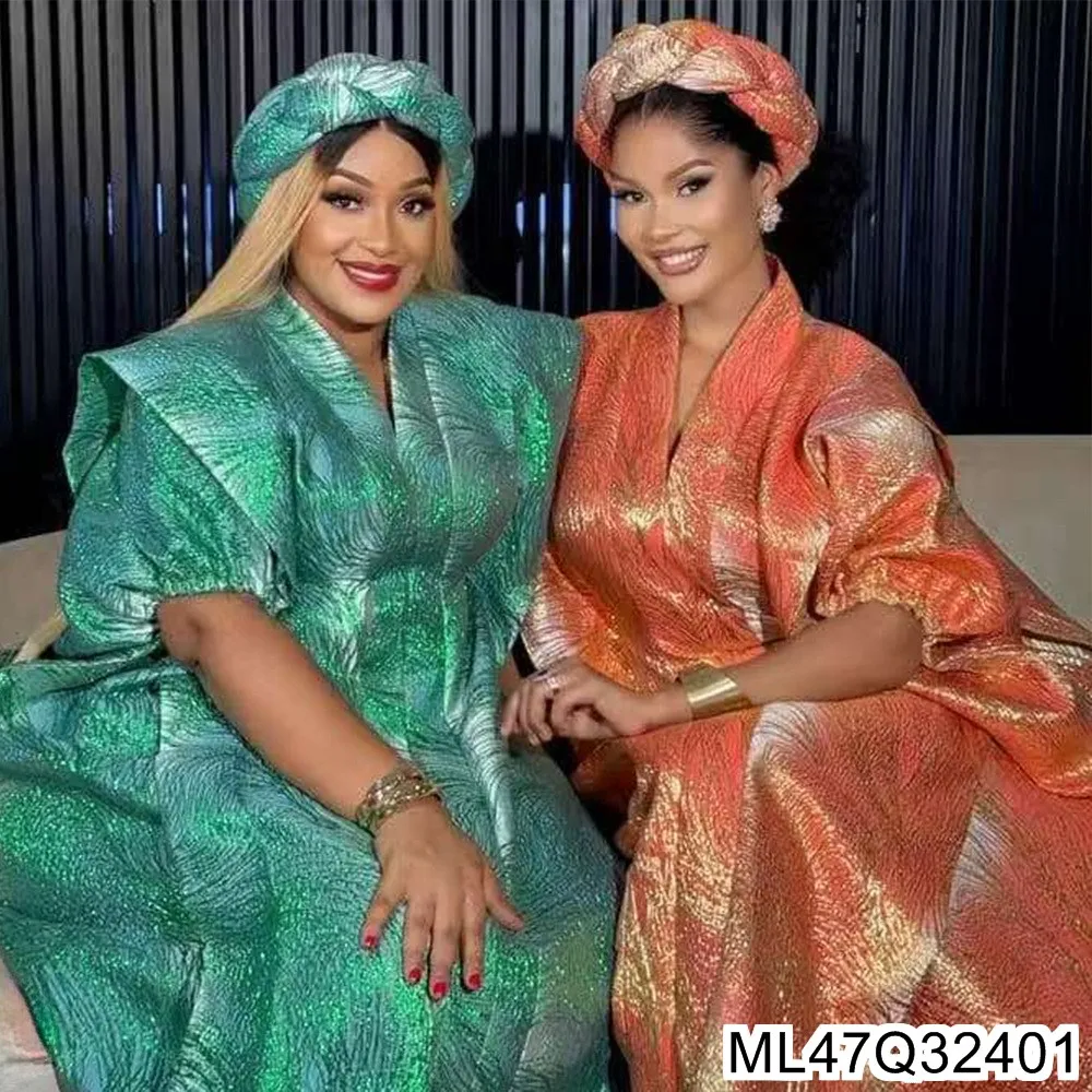 

2025 New Women's Dubai Dress, A New African Plus-size Robe with Straps At The Waist ML47Q324