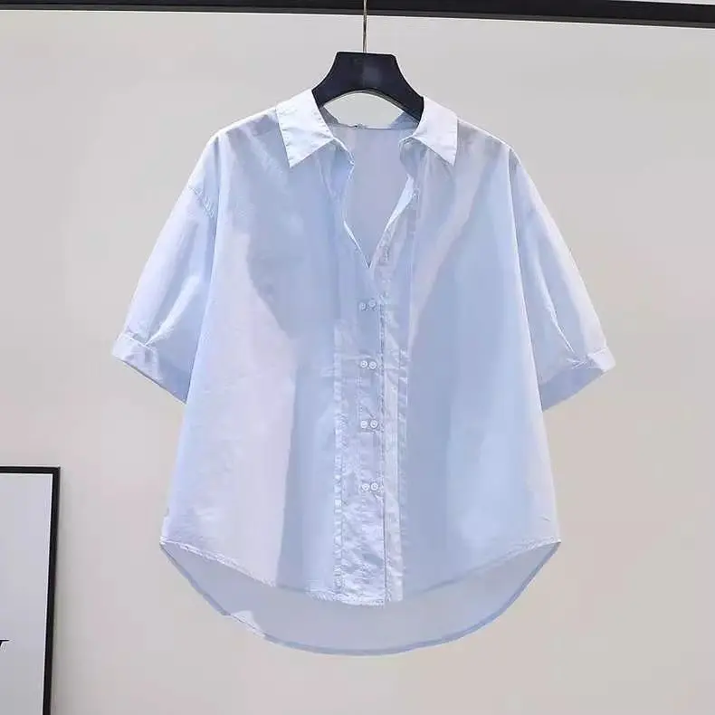 Top Chic Coreano de Algodón Puro para Mujer, Estilo Veraniego, Artístico, Elegante, Moderno y Juvenil