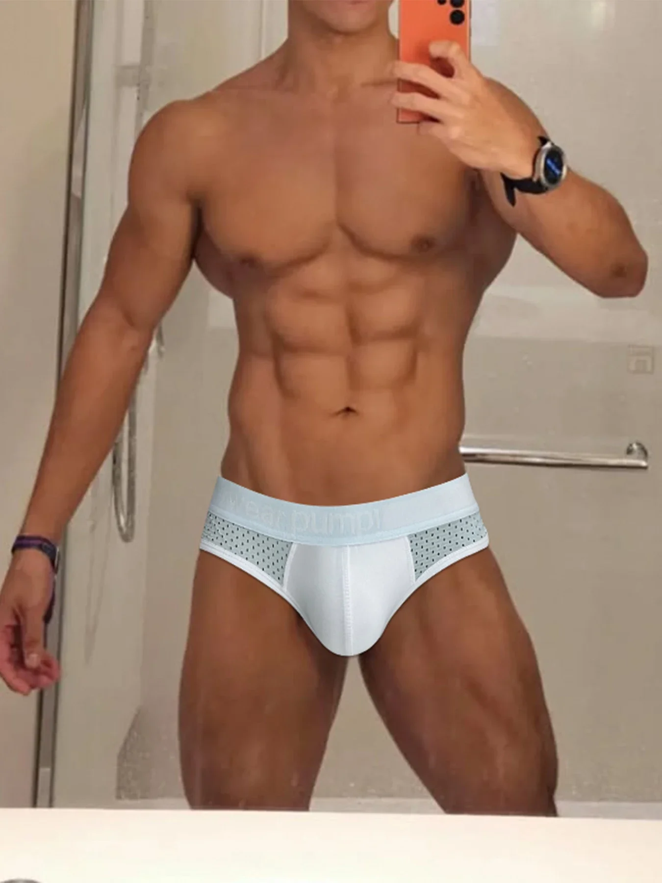 Sexy Men's Underwear Low Waist Briefs For Men Breathable Mesh Sports Undrpants U convex Hip Raise Male Triangle Panties