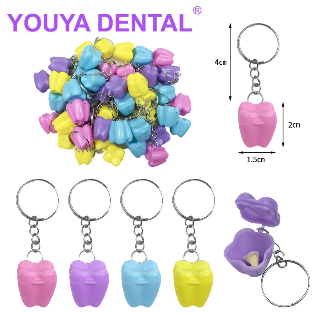 100Pcs Small Baby Kids Tooth Storage Box Organizer Milk Box Children's Souvenir Save Baby Teeth Keepsake Holder With Keychain