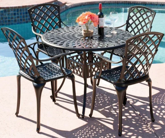 

Garden Table Set Outdoor Garden Furniture Cast Antique Aluminum Outdoor Patio Table and Chair