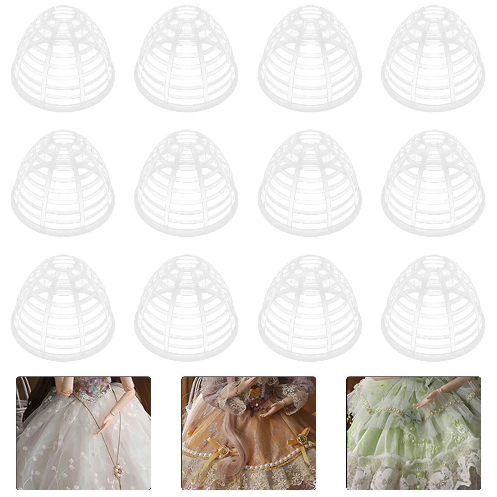 

30Pcs Skirt Panniers Plastic Handmade Underskirt Hoop for Girls Dress Support Wedding Evening Prom Petticoat Base