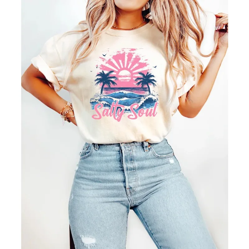 Cute Summer Vibes Watermelon Bow Print T-Shirt Coquette Watercolor Fruit Tee Casual Loose Fit Short Sleeve Tops for Women