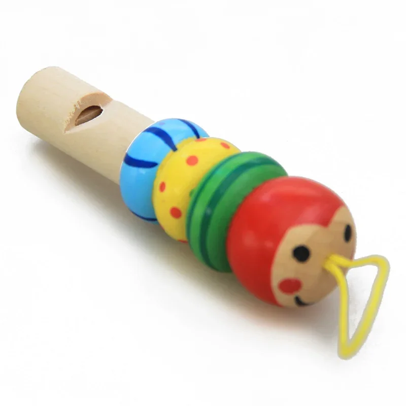 Whistling Toys Wooden Random Color Cartoon Animal Whistle Educational Music Instrument for Children Kids