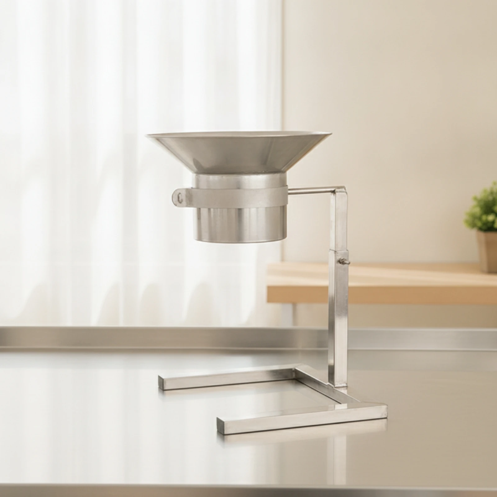 Bagging Funnel with Stand Stable Stainless Steel Funnel with Stand Handshands-off Food Grade for Home Cooks, Vacuum Sealing