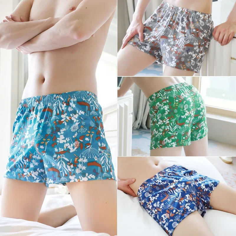 Heren casual Aro broek studentenmode bedrukte boxershorts losse homewear nachtkleding slaappyjama jeugd midden taille sportkofferbak