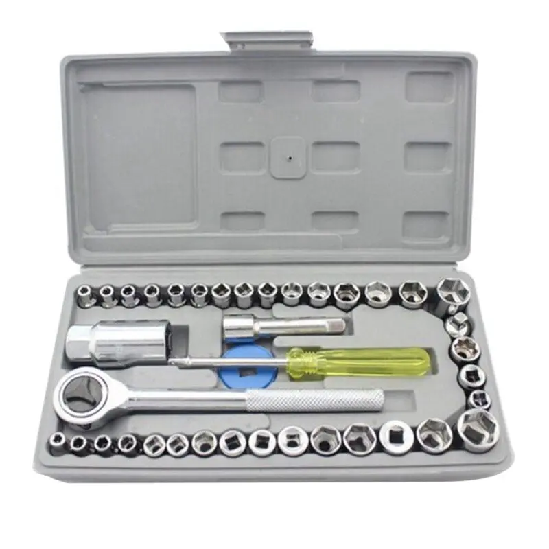 |NEWABAG|40 Pieces of Auto Repair Tools, Car-Mounted Tools, Repair Tools, Emergency Socket Combination Wrench