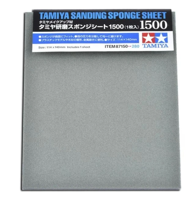 Tamiya-papel de lija de esponja N ° 400, 87147, N ° 600, 87148, 1000, N ° 87149, 1500, papel de lija de agua 87150