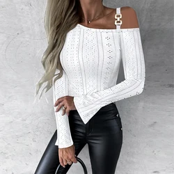 T-shirt Tops Women 2024 Spring Winter Sexy Basic Shirt Fashion Long Sleeved Tee Femal Clothing Y2K Pullover Korean Blouse M XL