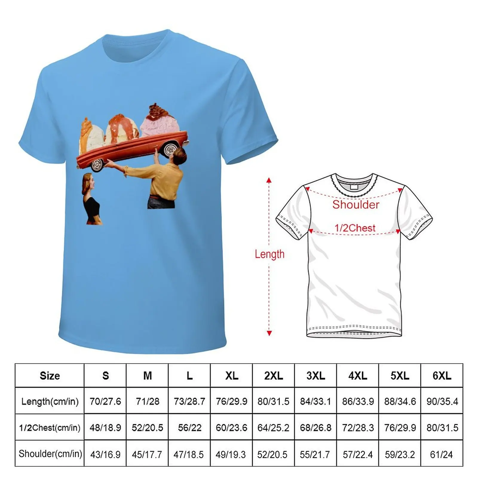 BIG Ice Cream T-Shirt oversized boys whites designer t shirt men