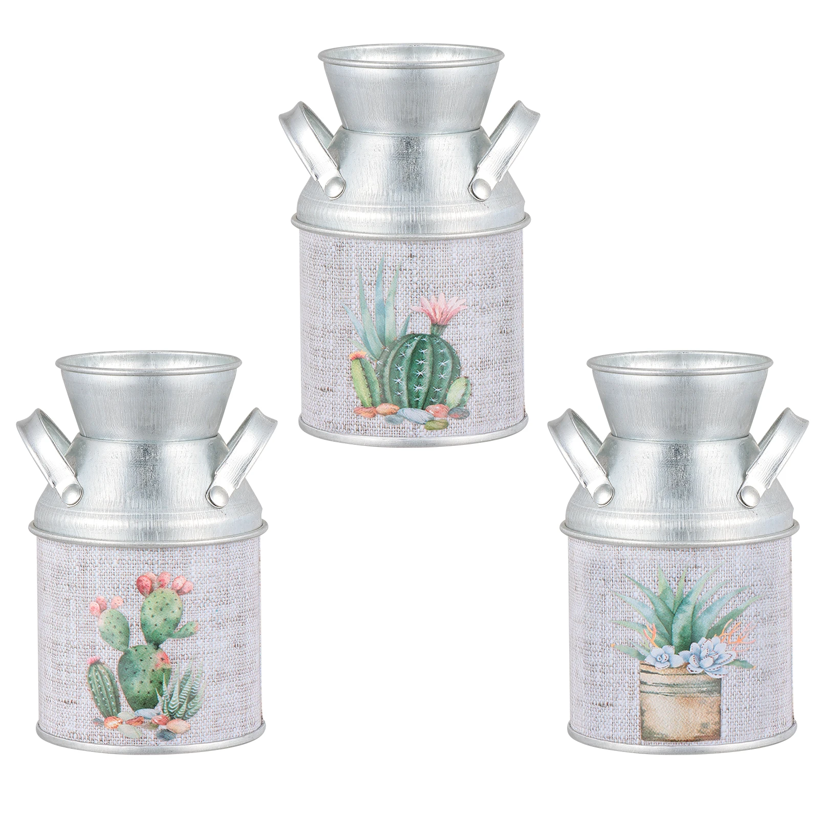 

3pcs Retro Vintage Sturdy Iron Flower Vase Home Office Decorative Tabletop Garden Simple Chic Vase Decoration Gift For