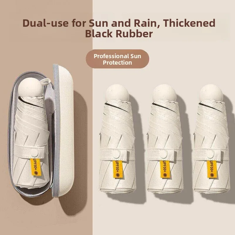 

Portable Capsule Sun Umbrella Women's Five-fold UV Protection Sunshade Rainproof Pocket-friendly Compact Handheld Umbrella