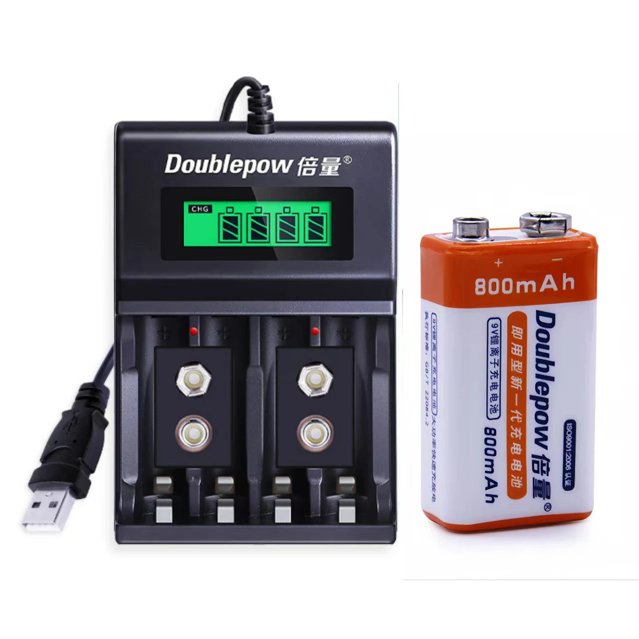 1 pçs/lote 9v bateria recarregável 800mAh 9V bateria de lítio adequada para multímetro instrumento microfone bateria