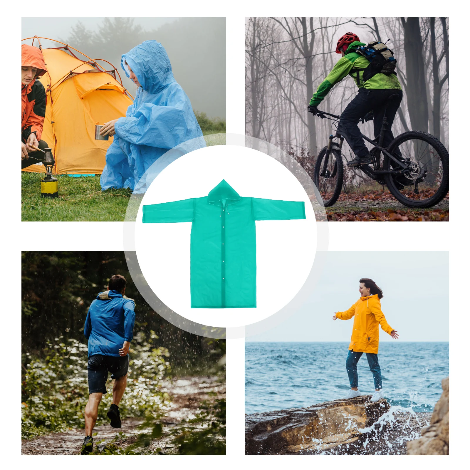 

Convenient Rain Coat Portable Waterproof Poncho for Women Outdoor Activity Lightweight Travel Emergency Protector Fashionable