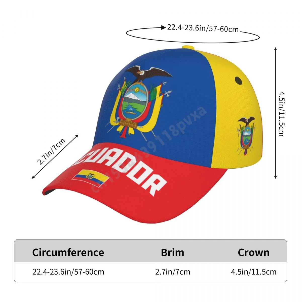 Unisex Ecuador Flag Cool Ecuadorian Adult Baseball Cap Patriotic Hat for Baseball Soccer Fans Men Women