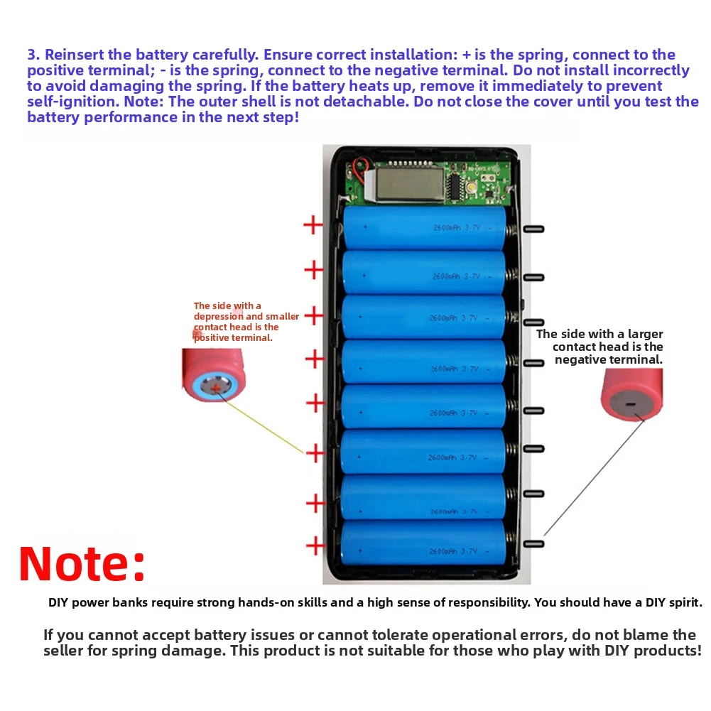 Battery Charging Storage Case With Dual USB Ports Power Bank Box DIY Shell Battery Storage Box Battery Holder Case