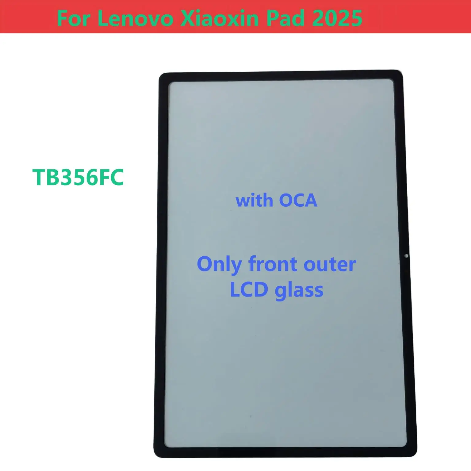 AAA For Lenovo Xiaoxin PAD 2025 TB365FU Touch Screen Panel Tablet Front Outer LCD Glass Lens With OCA