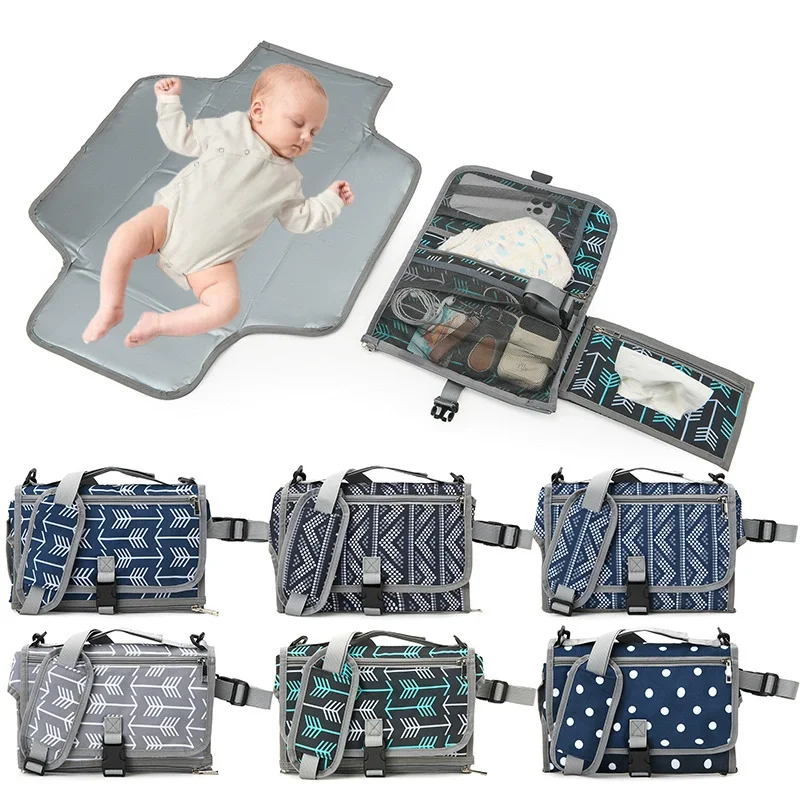 Portable Foldable Baby Diaper Changing Pad Oxford Cloth Multifunctional Travel Mat