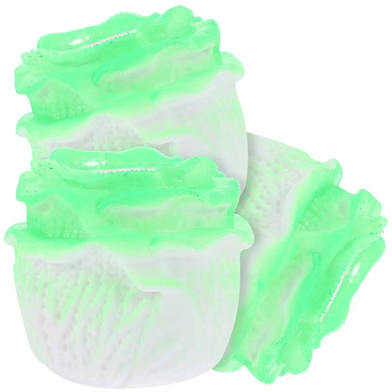 ของเล่นบีบแก้เครียด 3 ชิ้น รูปกะหล่ำปลีน่ารัก นุ่ม บีบเล่นได้ สีเขียวอ่อน