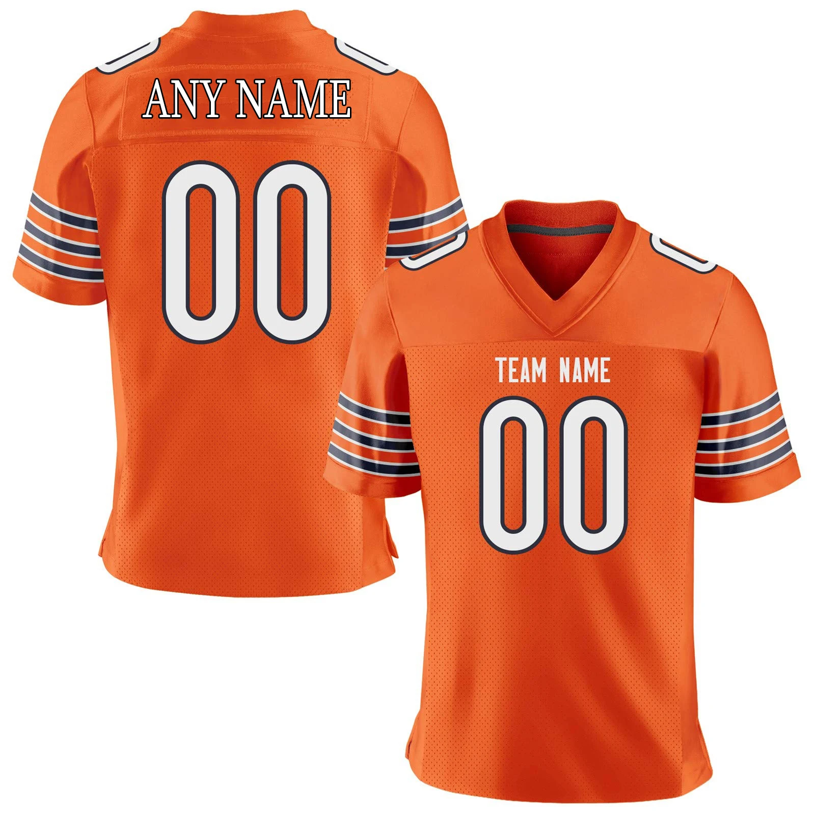 White Navy Orange Custom American Football Jersey Personalized Printed Team Name Number Football Training Shirt for Adult Kids