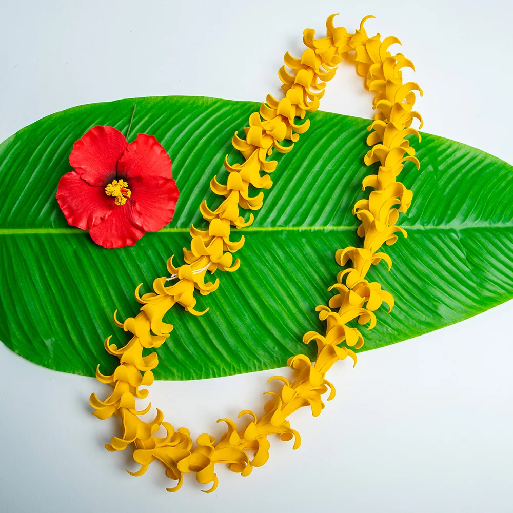 Artificial Foam Puakenikeni Lei for Hula Dance Spring Summer Hawaiian Tradition Lei Day Gorgeous Hawaii Party Wedding Garland