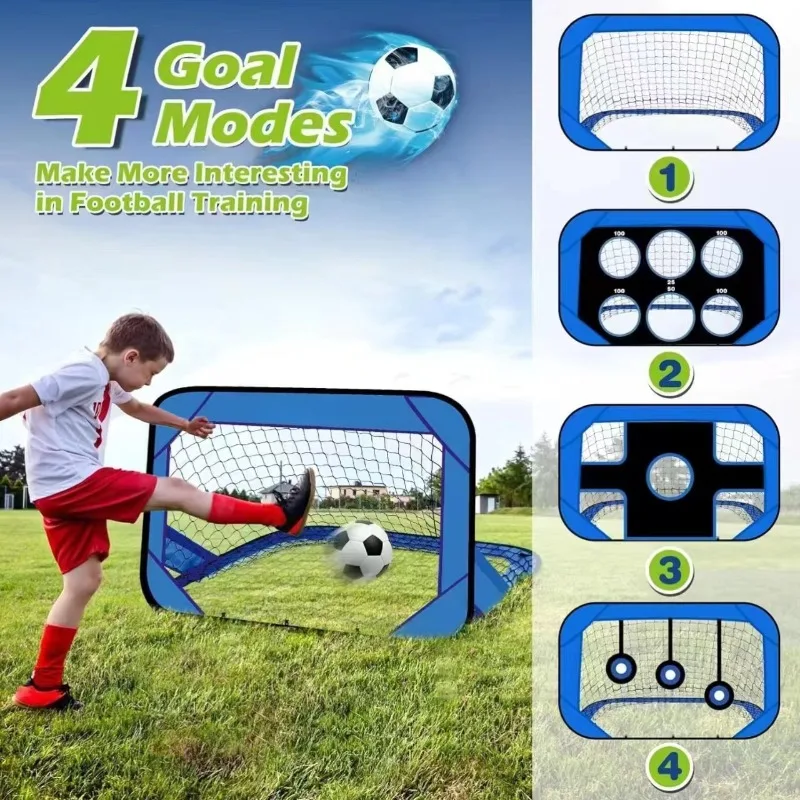 

Pop Up Soccer Goal 4 Modes in 1 Foldable Football Net for Indoor Outdoor Use Improve Passing and Shooting Accuracy Practice