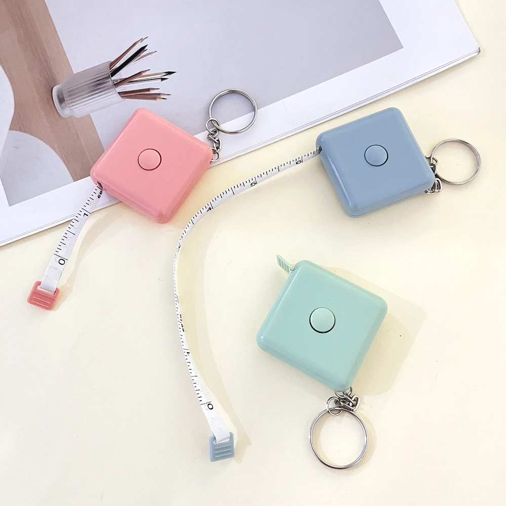 Cute Mini Retractable Soft Tape Measure With Lanyard, Portable Pocket Ruler Keychain For Sewing Body Measurement Craft Diy