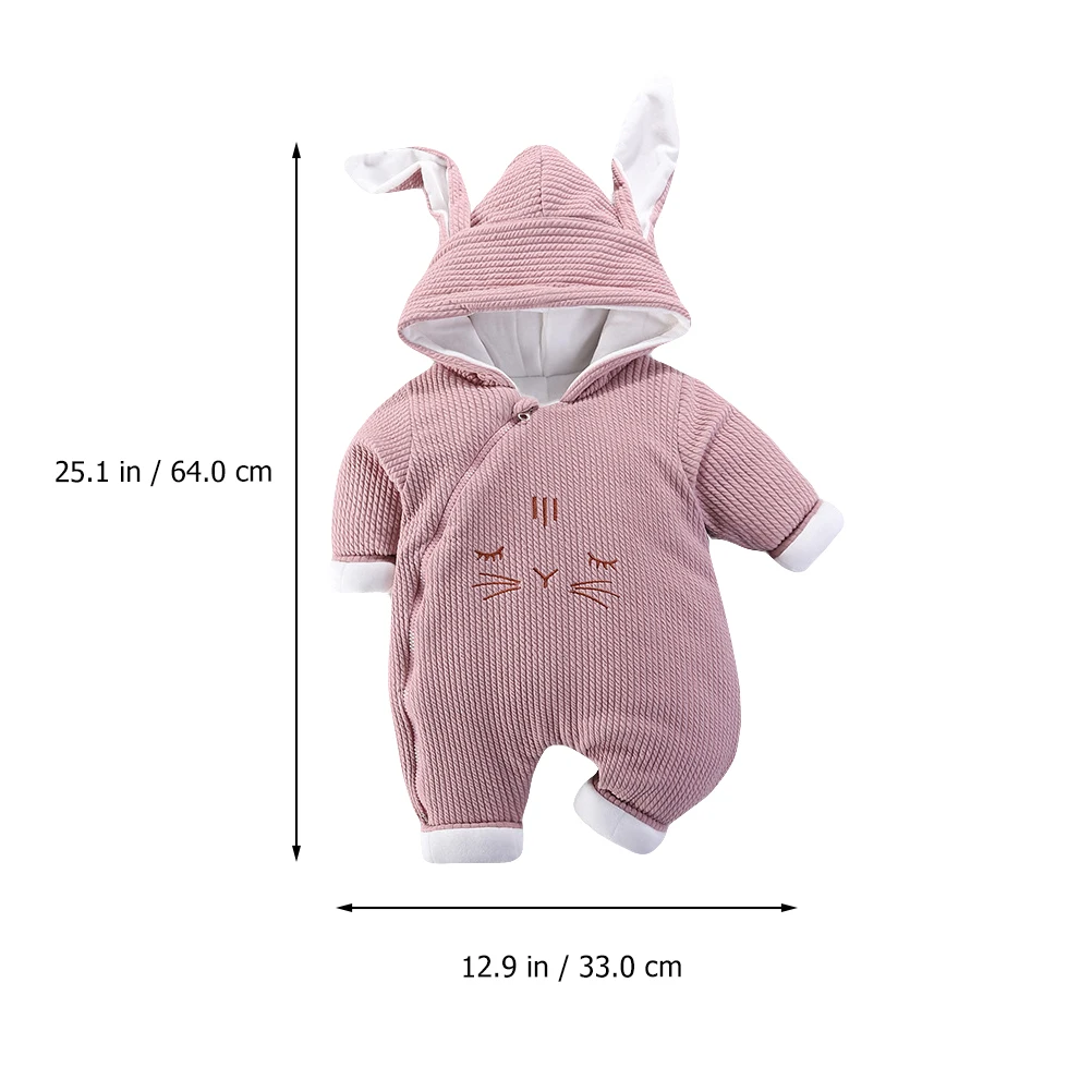 

Winter Baby Jumpsuit Premium Polyester Warm Hooded Romper Bodysuit Newborn Onesie Perfect Christmas Thanksgiving Party Holiday