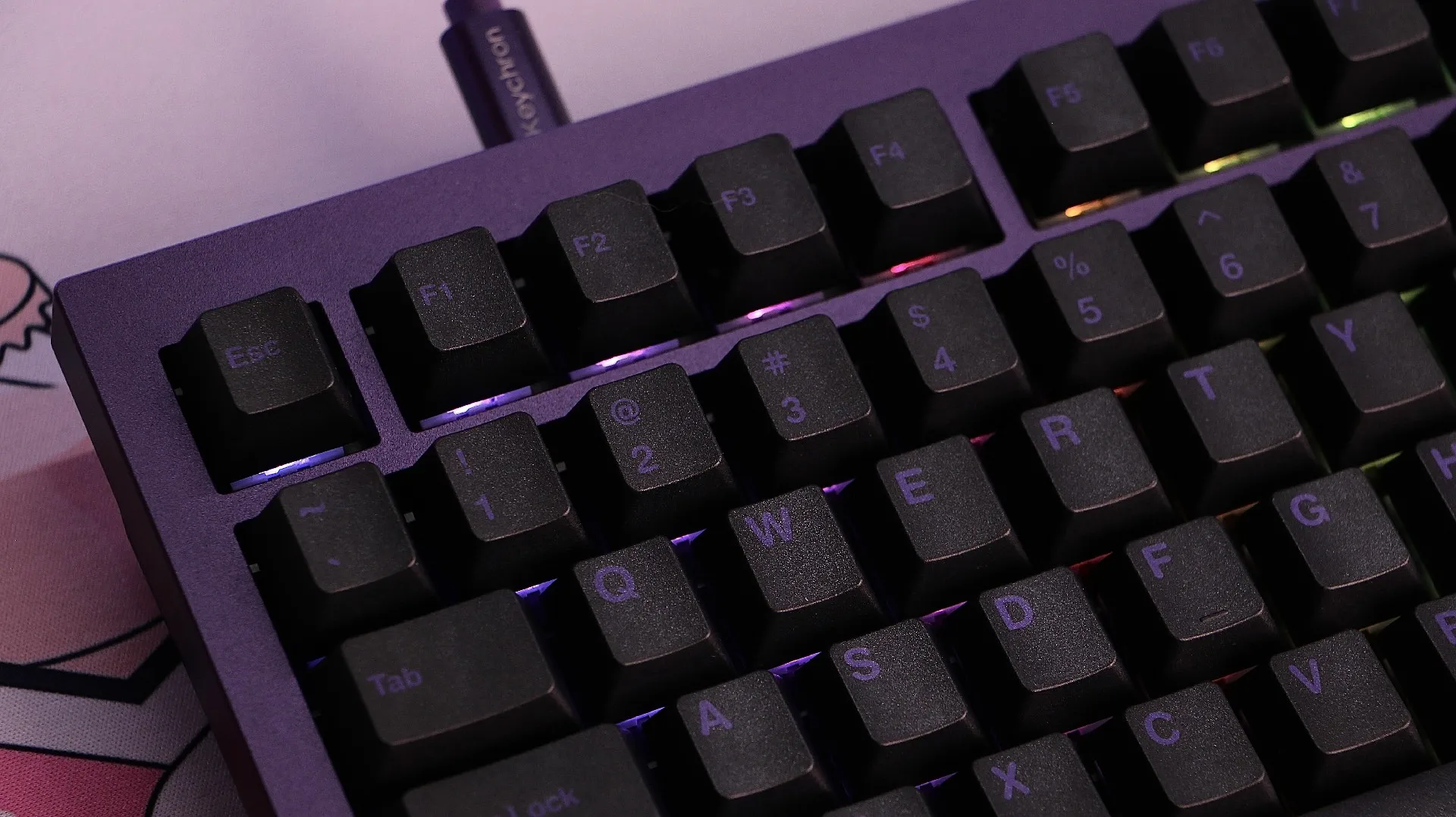 Black purple, gray purple, original height PBT five-sided sublimation keycap basic cover