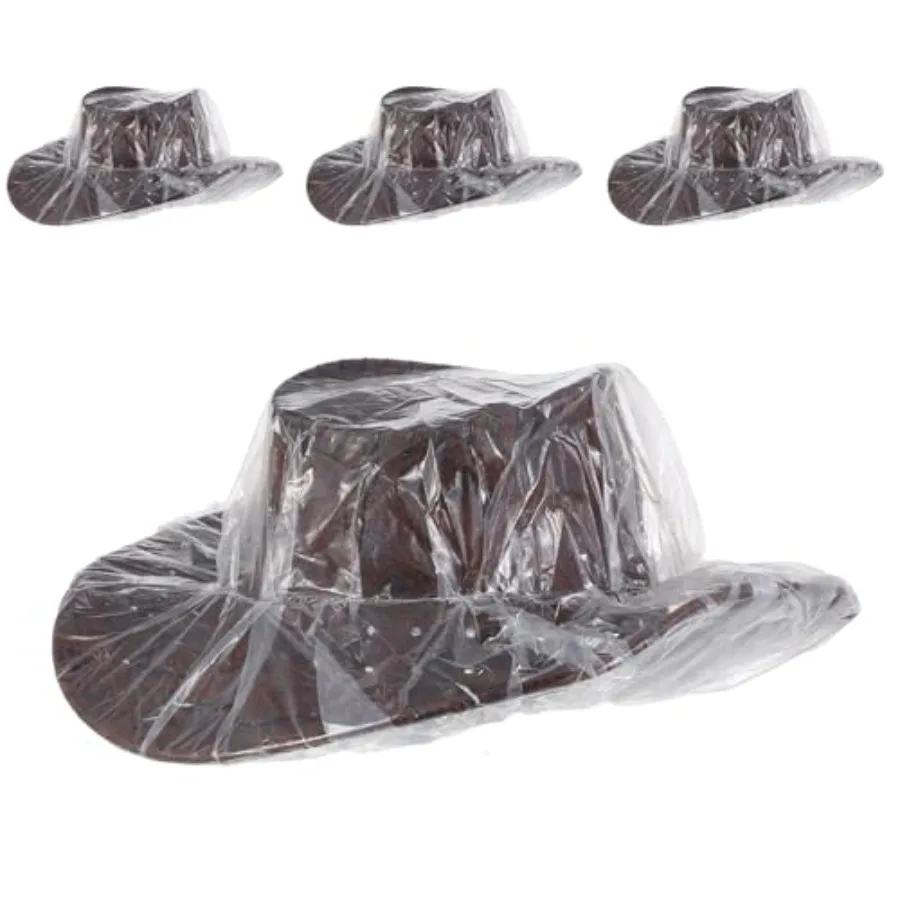 

Ouligay PCS Cowboy Hat Rain Cover Plastic Waterproof Hat Protector Cover for Dust Travel Cowboy Hat Storage Unisex