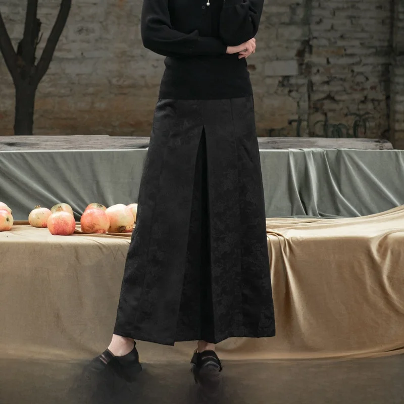 

a Life on the Left Autumn Winter New Retro Versatile Floral Embroidery A-Line Design f Skirt Women's Faion Polyester Fiber