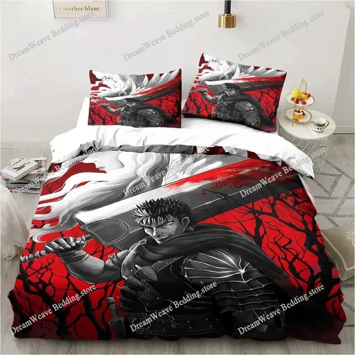 Anime Berserk Duvet Cover Set Single Double Size Bedding Set for Kids Teen Polyester Quilt Cover Set Home Textiles Movie Decor