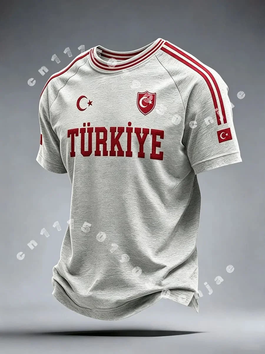2026 Summer New Men's Turkey 3D Printed Football Jersey Quick Drying Sweatshirt T-shirt Suitable for Daily and Training Wear 26