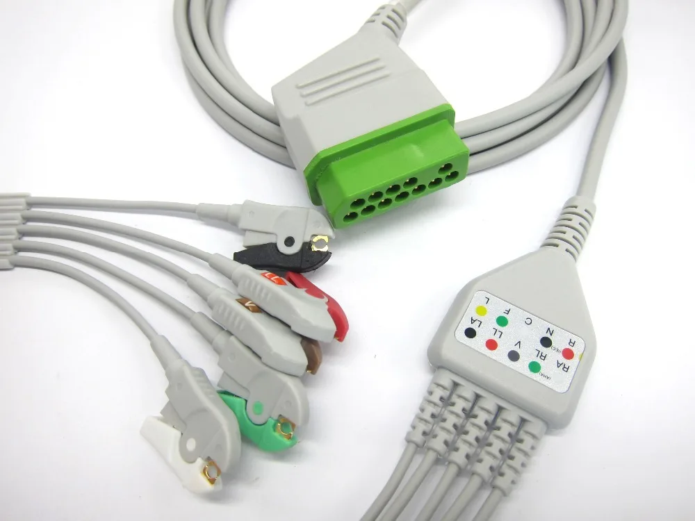 

NIHON KOHDEN One-piece with 5leads CLIP ECG cable for nihon kohden BSM2301,BSM-5100 patient monitor