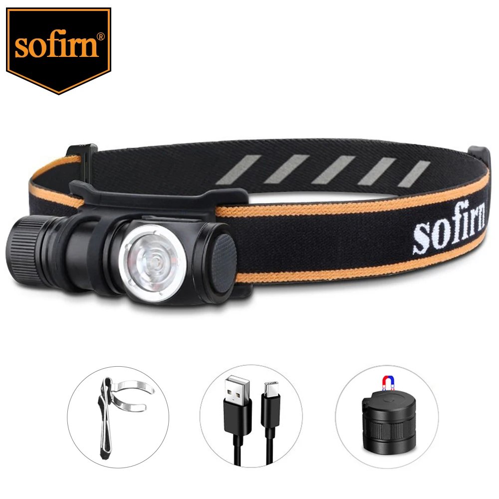 Sofirn HS10 1100lm LH351D 90CRI USB C Rechargeable Mini 16340 Headlamp Angle Flashlight TIR Optics with Magnet Tail 2 Groups