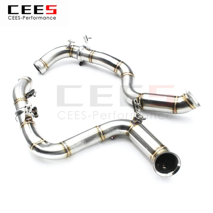 CEES Exhaust System For Mercedes Benz GLC63  Headers Without Catalyst No cat Downpipe Manifold Stainless Steel Car Accessorie